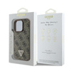 Guess GUHCP16XP4TDPW iPhone 16 Pro Max6.9" brązowy/brown hardcase Leather 4G Triangle Strass