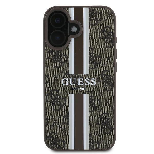 Guess GUHMP16MP4RPSW iPhone 16 Plus6.7" brązowy/brown hardcase 4G Printed Stripes MagSafe