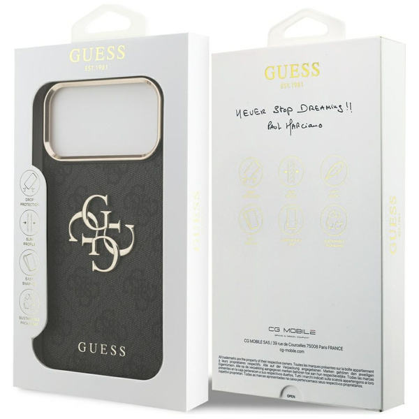Etui Guess 4G Big 4G Classic Logo do     iPhone 17 Pro Max czarny złoty