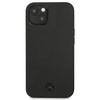 Etui Mercedes Leather Meshed Metal Logo na iPhone 13 - czarne