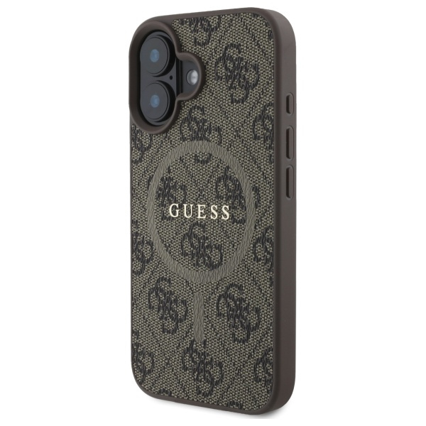 Guess GUHMP16SG4GFRW iPhone 16 6.1" brązowy/brown hardcase 4G Ring Classic Logo MagSafe