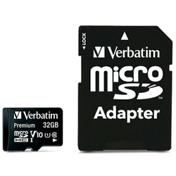 Verbatim Karta microSDHC 32GB V10+ adapter czarny/black 44083