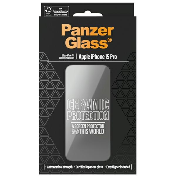 PanzerGlass Ceramic Protection iPhone 15 Pro 6.1" Ultra-Wide-Fit Screen Protection Easy Aligner Included 2838