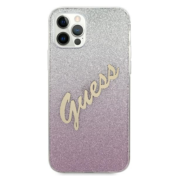 Guess GUHCP12LPCUGLSPI iPhone 12 Pro Max6,7" różowy/pink hardcase Glitter Gradient Script
