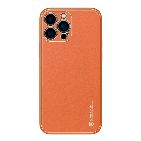 DUX DUCIS YOLO ELEGANT CASE MADE OF SOFT TPU AND PU LEATHER FOR IPHONE 13 PRO ORANGE