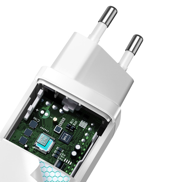 Baseus GaN2 Lite fast charger 65W USB / USB Type C Quick Charge 3.0 Power Delivery (gallium nitride) white (CCGAN2L-B02)