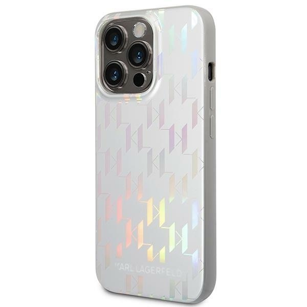 KARL LAGERFELD KLHCP14XLGMMSV3 IPHONE 14 PRO MAX 6,7" HARDCASE SREBRNY/SILVER MONOGRAM IRIDESCENT