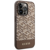 Guess GUHMP14LHGCFSEW iPhone 14 Pro 6.1" brązowy/brown hard case GCube Stripes MagSafe