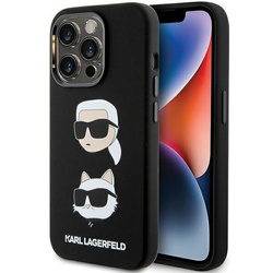 KARL LAGERFELD KLHCP15LSDHKCNK IPHONE 15 PRO 6.1" CZARNY/BLACK SILICONE KARL&CHOUPETTE HEAD