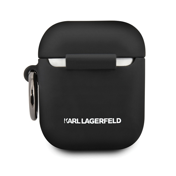 Karl Lagerfeld KLACCSILKHBK AirPods 1/2 cover czarny/black Silicone Ikonik