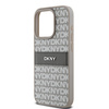 DKNY DKHCP15LPRTHSLE iPhone 15 Pro6.1" beżowy/beige hardcase Leather Mono Stripe & Metal Logo