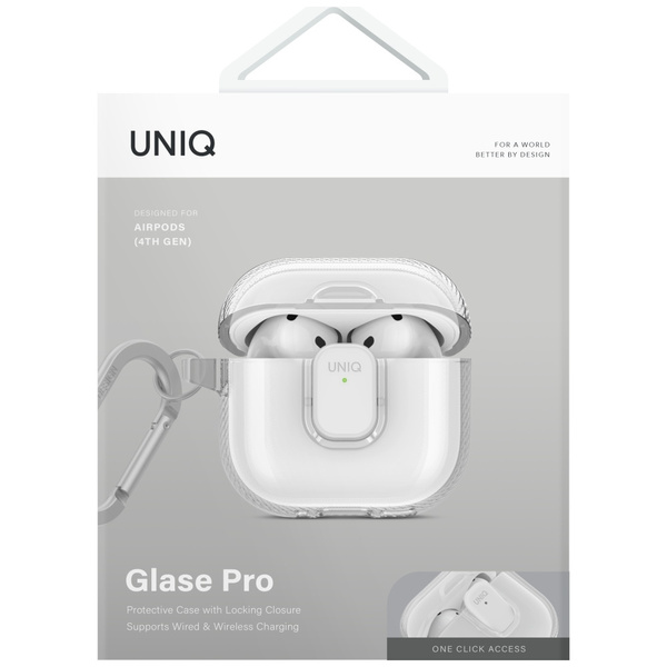 Etui UNIQ Glase Pro do AirPods 4 Lock    Case przezroczysty