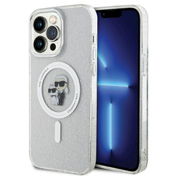 Karl Lagerfeld KLHMP14XHGKCNOT case for iPhone 14 Pro Max 6.7" - transparent hardcase Karl&amp;Choupette Glitter MagSafe