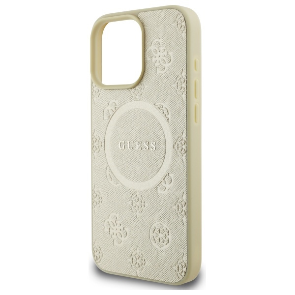 Guess GUHMP16XPSAPSMED iPhone 16 Pro Max6.9" złoty/gold hardcase Saffiano Peony Classic Logo MagSafe