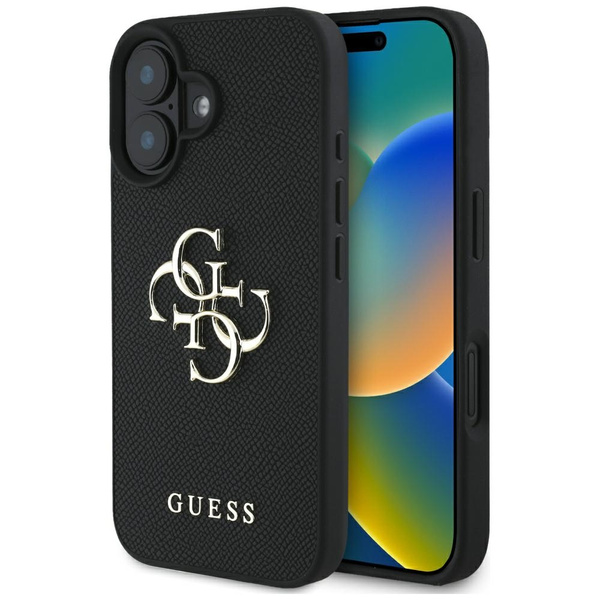 Etui Guess Grained Big 4G Logo Small     Classic Logo do iPhone 16 czarny