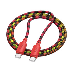 Kabel USB C do USB C Hoco 3A 60W 1 m X116 gradient czerwony