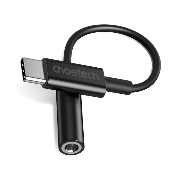 Przejściówka Choetech AUX003 USB-C / DC 3.5mm audio - czarna