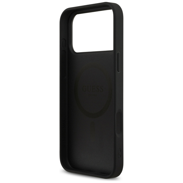 Etui Guess 4G Printed Stripes MagSafe do iPhone 17 Pro Max czarny