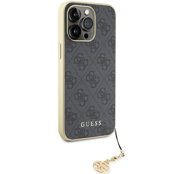 Guess GUHCP15XGF4GGR iPhone 15 Pro Max 6.7" szary/grey hardcase 4G Charms Collection