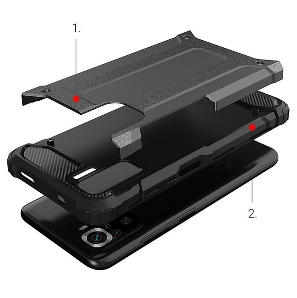 HYBRID ARMOR ARMORED HYBRID CASE COVER XIAOMI REDMI NOTE 11 PRO+ 5G (CHINA) / 11 PRO 5G (CHINA) / MI11I HYPERCHARGE / POCO X4 NFC 5G BLACK