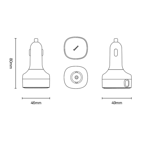 Baseus ładowarka samochodowa Enjoyment Retractable 2w1 30W czarna z kablem 1x USB-C 1x Lightning