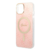 Zestaw Guess GUBPP14MH4EACSP Case+ Charger iPhone 14 Plus / 15 Plus 6.7" różowy/pink hard case 4G Print MagSafe