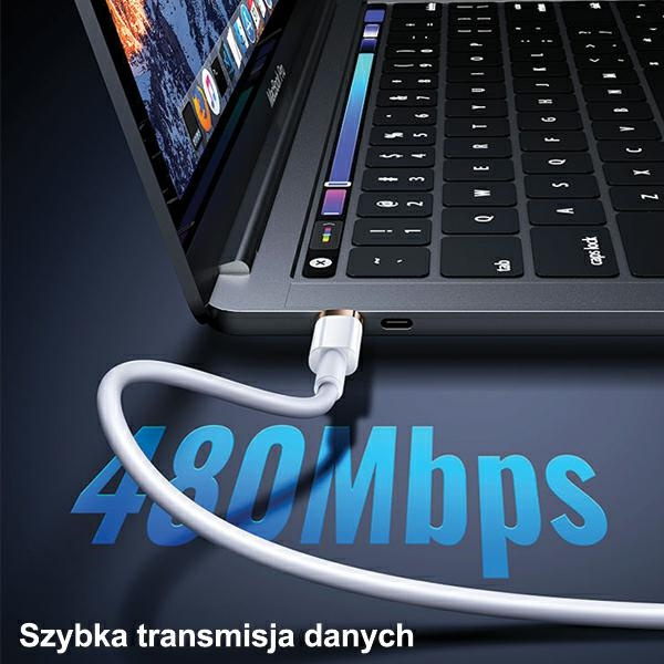 USAMS Kabel U63 USB-C na Lightning 1,2m20W PD Fast Charge czarny/black SJ484USB01 (US-SJ484)