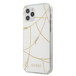 Guess GUHCP12LPCUCHWH iPhone12 Pro Max 6,7" biały/white hardcase Gold Chain Collection