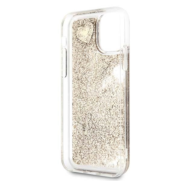 Guess GUHCN58GLHFLGO iPhone 11 Progold/złoty hard case Glitter Hearts