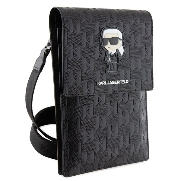 KARL LAGERFELD TOREBKA KLWBSAKHPKK CZARNY/BLACK SAFFIANO MONOGRAM IKONIK