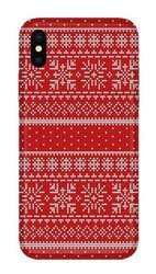 CASEGADGET CASE OVERPRINT RED SNOWFLAKES IPHONE X