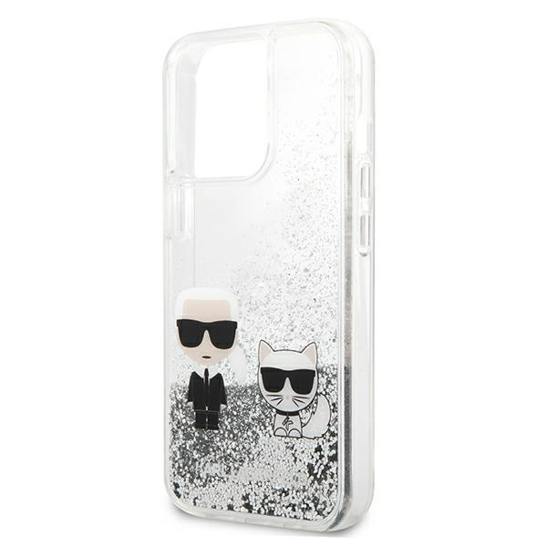 Karl Lagerfeld KLHCP13XGKCS 13 Pro Max6,7" srebrny/silver hardcase Liquid Glitter Karl&Choupette