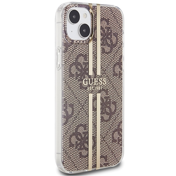 Guess GUHCP15MH4PSEGW iPhone 15 Plus / 14 Plus 6.7" brązowy/brown hardcase IML 4G Gold Stripe