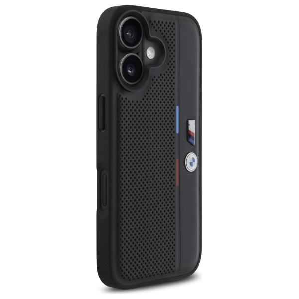 BMW BMHCP16S23PUPVK iPhone 16 6.1" czarny/black hardcase M Perforated Tricolor Detail Line