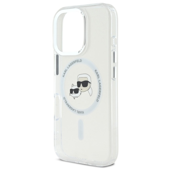 Karl Lagerfeld KLHMP16XHLSKCH iPhone 16 Pro Max 6.9" biały/white hardcase IML Metal Karl&Choupette Head MagSafe