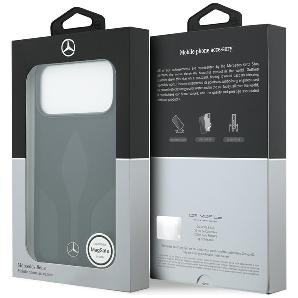 Etui Mercedes Leather The Move MagSafe   do iPhone 17 Pro Max czarny
