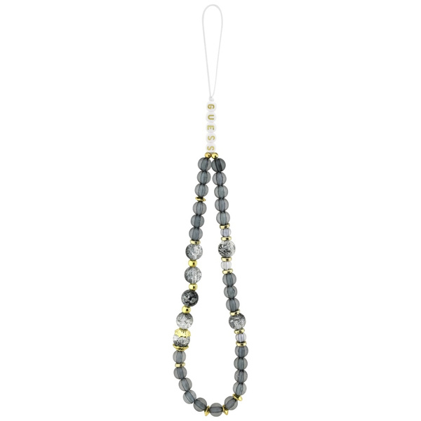 Etui Guess IML Flowers Pearl Strap MagSafe do iPhone 17 Pro Max czarny