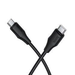 Kabel Silikonowy USB C do USB C Hoco 3A 60W 1 m X124 czarny