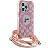 KARL LAGERFELD KLHMP15LHCKCKLCP IPHONE 15 PRO 6.1" PINK/PINK HARDCASE IML CROSSBODY MONOGRAM KARL & CHOUPETTE HEAD MAGSAFE