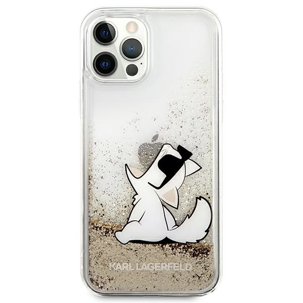 KARL LAGERFELD KLHCP12MGCFD IPHONE 12 / 12 PRO 6,1" ZŁOTY/GOLD HARDCASE LIQUID GLITTER CHOUPETTE FUN