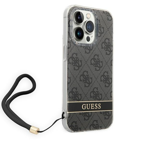 Guess GUOHCP14LH4STK iPhone 14 Pro 6,1" czarny/black hardcase 4G Print Strap