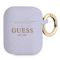 GUESS GUA2SGGEU AIRPODS 1/2 PURPLE COVER/PURPLE SILICONE GLITTER