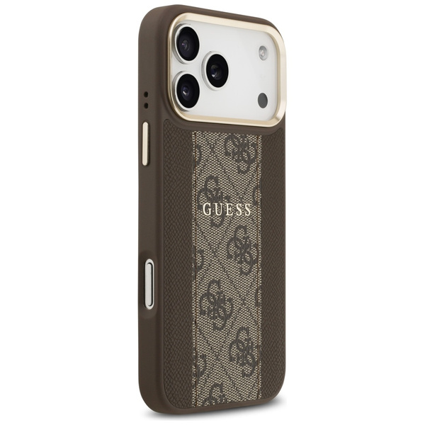 Etui Guess 4G Stripe MagSafe do iPhone   17 Pro Max brązowy