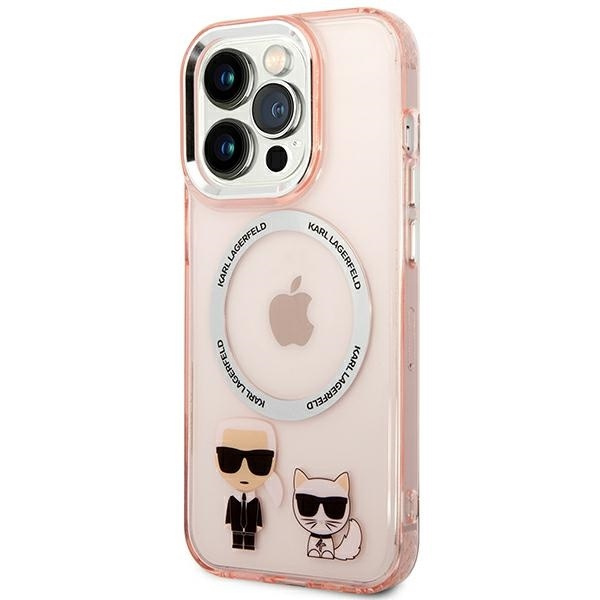 Karl Lagerfeld KLHMP14LHKCP iPhone 14 Pro 6.1" hardcase pink/pink Karl &amp; Choupette Aluminum Magsafe