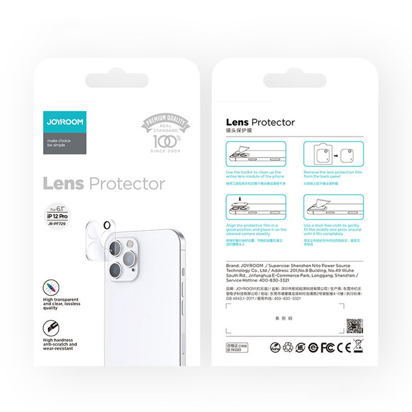 Joyroom Mirror Series szkło hartowane na cały aparat obiektyw kamerę do iPhone 12 przezroczysty (JR-PF730)