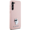 Karl Lagerfeld Silicone Choupette Metal Pin case for Samsung Galaxy S23 - pink