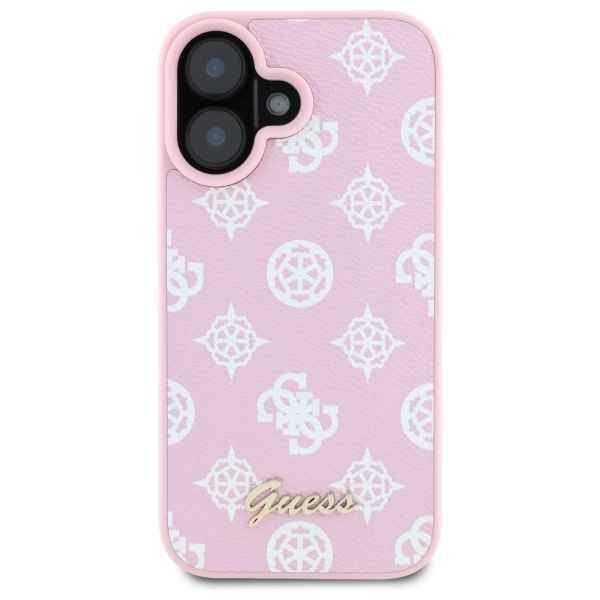 Guess GUHMP16SPGPYSP iPhone 16 6.1" różowy/pink hardcase Peony Script MagSafe