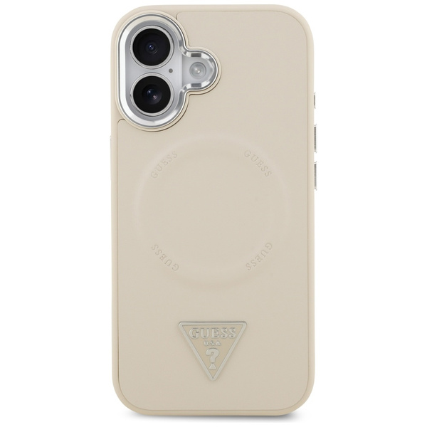 Etui Guess Triangle Logo MagSafe do      iPhone 17 beżowy