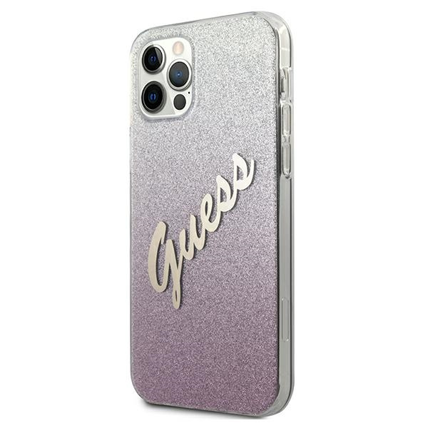 Guess GUHCP12LPCUGLSPI iPhone 12 Pro Max6,7" różowy/pink hardcase Glitter Gradient Script