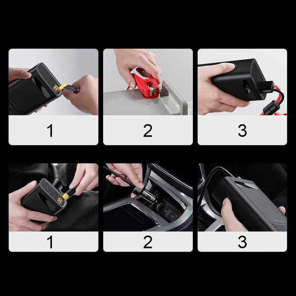 Baseus samochodowa przetwornica inwerter prądu 150W 12V / 500W 220V (wtyczka EU i CN) czarny (CGNB000101)